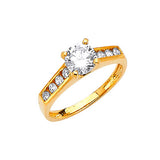 White CZ Pave Engagement Ring in 14K Gold