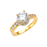 White CZ Pave Engagement Ring in 14K Gold