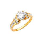 White CZ Pave Engagement Ring in 14K Gold