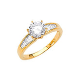 White CZ Pave Engagement Ring in 14K Gold