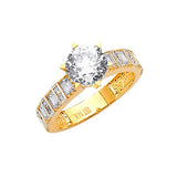 White CZ Pave Engagement Ring in 14K Gold