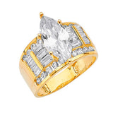 White CZ Pave Engagement Ring in 14K Gold