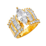 White CZ Pave Engagement Ring in 14K Gold