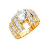 White CZ Pave Engagement Ring in 14K Gold