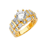 White CZ Pave Engagement Ring in 14K Gold