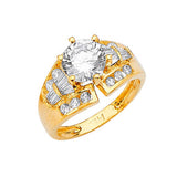 White CZ Pave Engagement Ring in 14K Gold