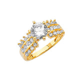 White CZ Pave Engagement Ring in 14K Gold