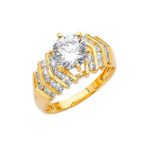 White CZ Pave Engagement Ring in 14K Gold