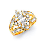 White CZ Pave Engagement Ring in 14K Gold