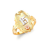 Ladies Ring in 14K Tri-Color Gold
