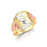 Ladies Ring in 14K Tri-Color Gold