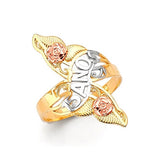 Ladies Ring in 14K Tri-Color Gold