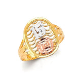 Ladies Ring in 14K Tri-Color Gold