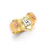 Ladies Ring in 14K Tri-Color Gold