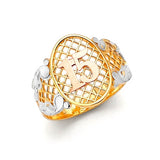Ladies Ring in 14K Tri-Color Gold