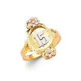 Ladies Ring in 14K Tri-Color Gold