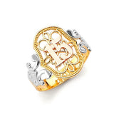 Ladies Ring in 14K Tri-Color Gold