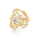 Ladies Ring in 14K Tri-Color Gold