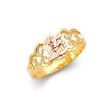 Ladies Ring in 14K Tri-Color Gold