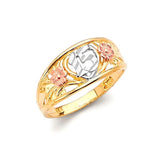 Ladies Ring in 14K Tri-Color Gold
