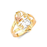 Ladies Ring in 14K Tri-Color Gold