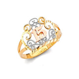 Ladies Ring in 14K Tri-Color Gold