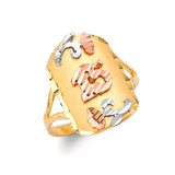 Ladies Ring in 14K Tri-Color Gold