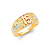 Ladies Ring in 14K Tri-Color Gold