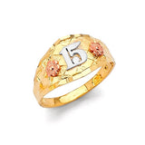 Ladies Ring in 14K Tri-Color Gold