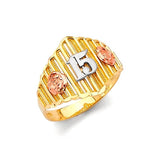 Ladies Ring in 14K Tri-Color Gold
