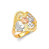 Ladies Ring in 14K Tri-Color Gold