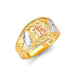 Ladies Ring in 14K Tri-Color Gold
