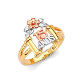 Ladies Ring in 14K Tri-Color Gold