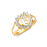 White CZ Ladies Ring in 14K Gold