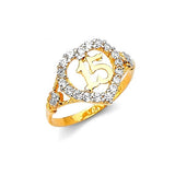 White CZ Ladies Ring in 14K Gold