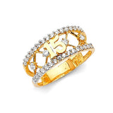 White CZ Ladies Ring in 14K Gold