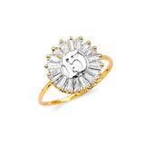 White CZ Ladies Ring in 14K Two-Tone Gold