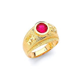 Red CZ Kids Ring in 14K Gold