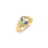 Blue CZ Kids Ring in 14K Gold