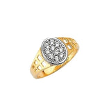 White CZ Multi-Stone Kids Ring in 14K Two-Tone Gold