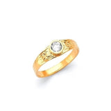 White CZ Kids Ring in 14K Gold