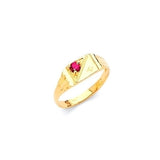 Red CZ Kids Ring in 14K Gold