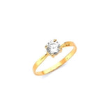 White CZ Kids Ring in 14K Gold