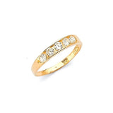White CZ Kids Ring in 14K Gold