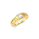 White CZ Kids Ring in 14K Gold
