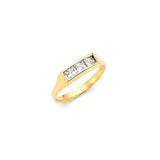 White CZ Kids Ring in 14K Gold