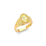 Yellow CZ Kids Ring in 14K Gold