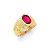Red CZ Kids Ring in 14K Gold