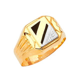 Onyx Mens Ring in 14K Two-Tone Gold