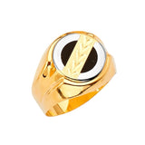 Onyx Mens Ring in 14K Two-Tone Gold